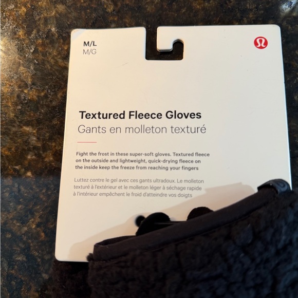 Lululemon Athletica Women’s Textured Black Fleece Gloves - Picture 2 of 6